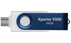 PATRIOT Xporter X550 64GB / USB Typ-A + USB Typ-C / USB 3.2 Gen 1 / bílo-modrá