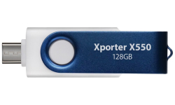 PATRIOT Xporter X550 128GB / USB Typ-A + USB Typ-C / USB 3.2 Gen 1 / bílo-modrá